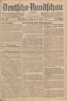 Deutsche Rundschau in Polen : früher Ostdeutsche Rundschau, Bromberger Tageblatt. Jg.60, Nr. 179 (5 August 1936) + dod.