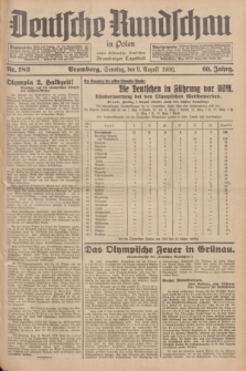 Deutsche Rundschau in Polen : früher Ostdeutsche Rundschau, Bromberger Tageblatt. Jg.60, Nr. 183 (9 August 1936) + dod.