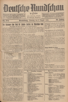 Deutsche Rundschau in Polen : früher Ostdeutsche Rundschau, Bromberger Tageblatt. Jg.60, Nr. 184 (11 August 1936) + dod.