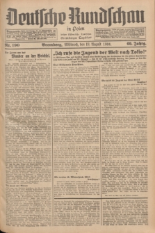 Deutsche Rundschau in Polen : früher Ostdeutsche Rundschau, Bromberger Tageblatt. Jg.60, Nr. 190 (19 August 1936) + dod.
