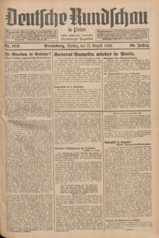 Deutsche Rundschau in Polen : früher Ostdeutsche Rundschau, Bromberger Tageblatt. Jg.60, Nr. 192 (21 August 1936) + dod.