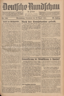 Deutsche Rundschau in Polen : früher Ostdeutsche Rundschau, Bromberger Tageblatt. Jg.60, Nr. 199 (29 August 1936) + dod.