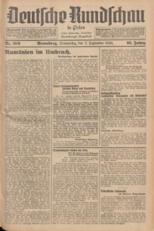 Deutsche Rundschau in Polen : früher Ostdeutsche Rundschau, Bromberger Tageblatt. Jg.60, Nr. 203 (3 September 1936) + dod.