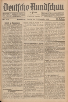 Deutsche Rundschau in Polen : früher Ostdeutsche Rundschau, Bromberger Tageblatt. Jg.60, Nr. 212 (13 September 1936) + dod.