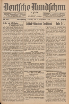 Deutsche Rundschau in Polen : früher Ostdeutsche Rundschau, Bromberger Tageblatt. Jg.60, Nr. 213 (15 September 1936) + dod.