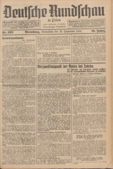 Deutsche Rundschau in Polen : früher Ostdeutsche Rundschau, Bromberger Tageblatt. Jg.60, Nr. 223 (26 September 1936) + dod.