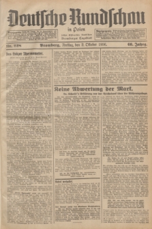 Deutsche Rundschau in Polen : früher Ostdeutsche Rundschau, Bromberger Tageblatt. Jg.60, Nr. 228 (2 Oktober 1936) + dod.