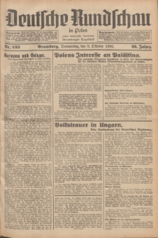 Deutsche Rundschau in Polen : früher Ostdeutsche Rundschau, Bromberger Tageblatt. Jg.60, Nr. 233 (8 Oktober 1936) + dod.