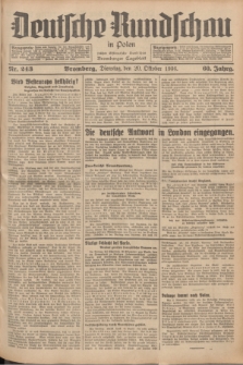 Deutsche Rundschau in Polen : früher Ostdeutsche Rundschau, Bromberger Tageblatt. Jg.60, Nr. 243 (20 Oktober 1936) + dod.