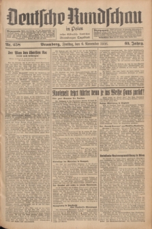 Deutsche Rundschau in Polen : früher Ostdeutsche Rundschau, Bromberger Tageblatt. Jg.60, Nr. 258 (6 November 1936) + dod.