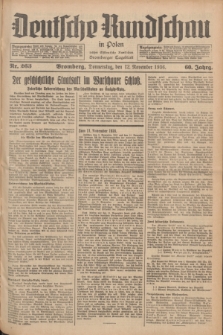 Deutsche Rundschau in Polen : früher Ostdeutsche Rundschau, Bromberger Tageblatt. Jg.60, Nr. 263 (12 November 1936) + dod.