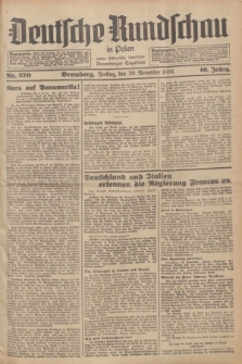 Deutsche Rundschau in Polen : früher Ostdeutsche Rundschau, Bromberger Tageblatt. Jg.60, Nr. 270 (20 November 1936) + dod.