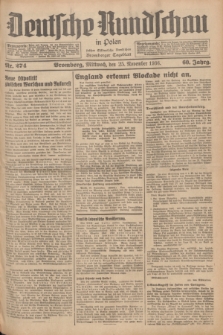 Deutsche Rundschau in Polen : früher Ostdeutsche Rundschau, Bromberger Tageblatt. Jg.60, Nr. 274 (25 November 1936) + dod.