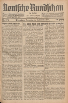 Deutsche Rundschau in Polen : früher Ostdeutsche Rundschau, Bromberger Tageblatt. Jg.60, Nr. 275 (26 November 1936) + dod.