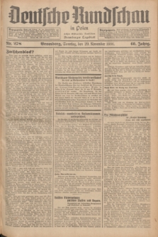 Deutsche Rundschau in Polen : früher Ostdeutsche Rundschau, Bromberger Tageblatt. Jg.60, Nr. 278 (29 November 1936) + dod.