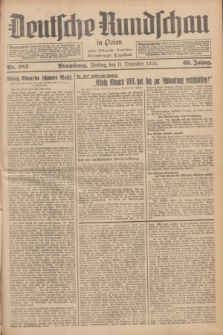 Deutsche Rundschau in Polen : früher Ostdeutsche Rundschau, Bromberger Tageblatt. Jg.60, Nr. 287 (11 Dezember 1936) + dod.