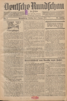 Deutsche Rundschau in Polen : früher Ostdeutsche Rundschau, Bromberger Tageblatt. Jg.61, Nr. 1 (1 Januar 1937) + dod.