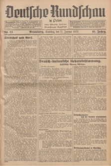 Deutsche Rundschau in Polen : früher Ostdeutsche Rundschau, Bromberger Tageblatt. Jg.61, Nr. 13 (17 Januar 1937) + dod.