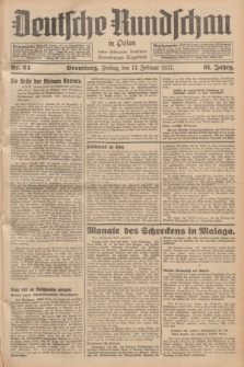 Deutsche Rundschau in Polen : früher Ostdeutsche Rundschau, Bromberger Tageblatt. Jg.61, Nr. 34 (12 Februar 1937) + dod.