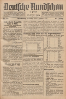 Deutsche Rundschau in Polen : früher Ostdeutsche Rundschau, Bromberger Tageblatt. Jg.61, Nr. 38 (17 Februar 1937) + dod.