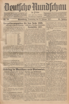 Deutsche Rundschau in Polen : früher Ostdeutsche Rundschau, Bromberger Tageblatt. Jg.61, Nr. 39 (18 Februar 1937) + dod.