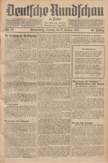Deutsche Rundschau in Polen : früher Ostdeutsche Rundschau, Bromberger Tageblatt. Jg.61, Nr. 42 (21 Februar 1937) + dod.