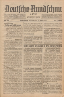 Deutsche Rundschau in Polen : früher Ostdeutsche Rundschau, Bromberger Tageblatt. Jg.61, Nr. 72 (31 März 1937) + dod.