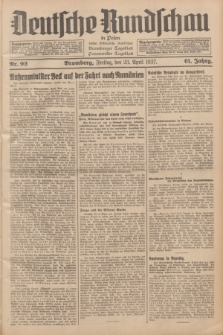 Deutsche Rundschau in Polen : früher Ostdeutsche Rundschau, Bromberger Tageblatt, Pommereller Tageblatt. Jg.61, Nr. 92 (23 April 1937) + dod.