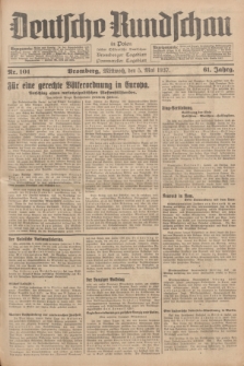Deutsche Rundschau in Polen : früher Ostdeutsche Rundschau, Bromberger Tageblatt, Pommereller Tageblatt. Jg.61, Nr. 101 (5 Mai 1937) + dod.