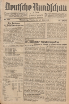 Deutsche Rundschau in Polen : früher Ostdeutsche Rundschau, Bromberger Tageblatt, Pommereller Tageblatt. Jg.61, Nr. 116 (25 Mai 1937) + dod.