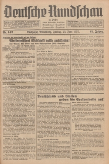 Deutsche Rundschau in Polen : früher Ostdeutsche Rundschau, Bromberger Tageblatt, Pommereller Tageblatt. Jg.61, Nr. 142 (25 Juni 1937) + dod.