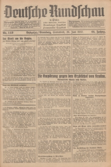 Deutsche Rundschau in Polen : früher Ostdeutsche Rundschau, Bromberger Tageblatt, Pommereller Tageblatt. Jg.61, Nr. 143 (26 Juni 1937) + dod.