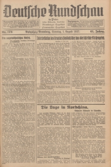 Deutsche Rundschau in Polen : früher Ostdeutsche Rundschau, Bromberger Tageblatt, Pommereller Tageblatt. Jg.61, Nr. 173 (1 August 1937) + dod.