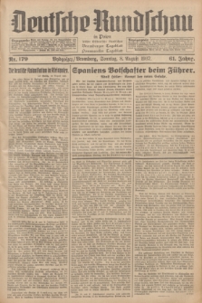 Deutsche Rundschau in Polen : früher Ostdeutsche Rundschau, Bromberger Tageblatt, Pommereller Tageblatt. Jg.61, Nr. 179 (8 August 1937) + dod.