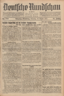 Deutsche Rundschau in Polen : früher Ostdeutsche Rundschau, Bromberger Tageblatt, Pommereller Tageblatt. Jg.61, Nr. 180 (10 August 1937) + dod.