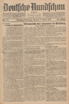 Deutsche Rundschau in Polen : früher Ostdeutsche Rundschau, Bromberger Tageblatt, Pommereller Tageblatt. Jg.61, Nr. 181 (11 August 1937) + dod.