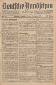 Deutsche Rundschau in Polen : früher Ostdeutsche Rundschau, Bromberger Tageblatt, Pommereller Tageblatt. Jg.61, Nr. 183 (13 August 1937) + dod.