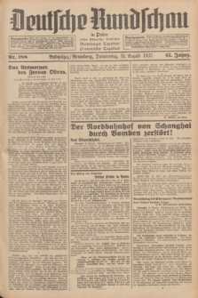 Deutsche Rundschau in Polen : früher Ostdeutsche Rundschau, Bromberger Tageblatt, Pommereller Tageblatt. Jg.61, Nr. 188 (19 August 1937) + dod.