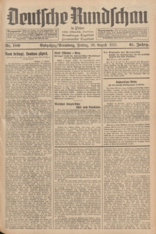 Deutsche Rundschau in Polen : früher Ostdeutsche Rundschau, Bromberger Tageblatt, Pommereller Tageblatt. Jg.61, Nr. 189 (20 August 1937) + dod.
