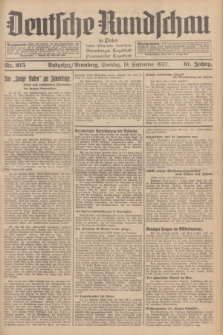 Deutsche Rundschau in Polen : früher Ostdeutsche Rundschau, Bromberger Tageblatt, Pommereller Tageblatt. Jg.61, Nr. 215 (19 September 1937) + dod.