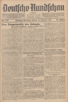Deutsche Rundschau in Polen : früher Ostdeutsche Rundschau, Bromberger Tageblatt, Pommereller Tageblatt. Jg.61, Nr. 219 (24 September 1937) + dod.