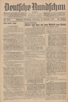 Deutsche Rundschau in Polen : früher Ostdeutsche Rundschau, Bromberger Tageblatt, Pommereller Tageblatt. Jg.61, Nr. 224 (30 September 1937) + dod.