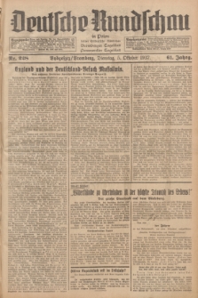 Deutsche Rundschau in Polen : früher Ostdeutsche Rundschau, Bromberger Tageblatt, Pommereller Tageblatt. Jg.61, Nr. 228 (5 Oktober 1937) + dod.