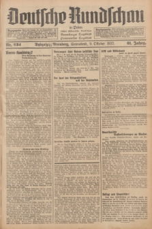 Deutsche Rundschau in Polen : früher Ostdeutsche Rundschau, Bromberger Tageblatt, Pommereller Tageblatt. Jg.61, Nr. 232 (9 Oktober 1937) + dod.