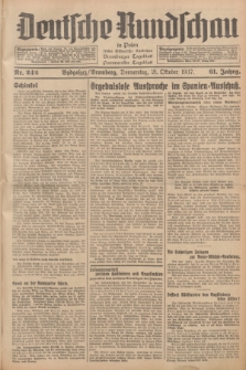 Deutsche Rundschau in Polen : früher Ostdeutsche Rundschau, Bromberger Tageblatt, Pommereller Tageblatt. Jg.61, Nr. 242 (21 Oktober 1937) + dod.