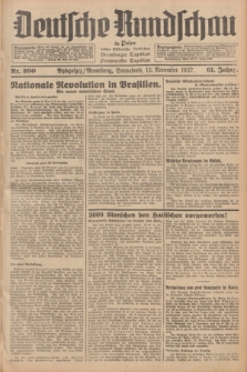 Deutsche Rundschau in Polen : früher Ostdeutsche Rundschau, Bromberger Tageblatt, Pommereller Tageblatt. Jg.61, Nr. 260 (13 November 1937) + dod.