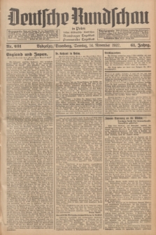 Deutsche Rundschau in Polen : früher Ostdeutsche Rundschau, Bromberger Tageblatt, Pommereller Tageblatt. Jg.61, Nr. 261 (14 November 1937) + dod.