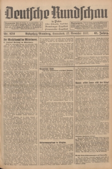 Deutsche Rundschau in Polen : früher Ostdeutsche Rundschau, Bromberger Tageblatt, Pommereller Tageblatt. Jg.61, Nr. 272 (27 November 1937) + dod.