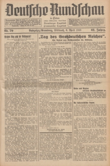 Deutsche Rundschau in Polen : früher Ostdeutsche Rundschau, Bromberger Tageblatt, Pommereller Tageblatt. Jg.62, Nr. 79 (6 April 1938) + dod.