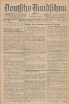 Deutsche Rundschau in Polen : früher Ostdeutsche Rundschau, Bromberger Tageblatt, Pommereller Tageblatt. Jg.62, Nr. 145 (29 Juni 1938) + dod.